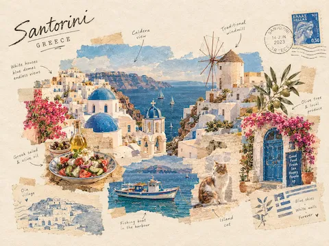 Handmade Travel Scrapbook Collage