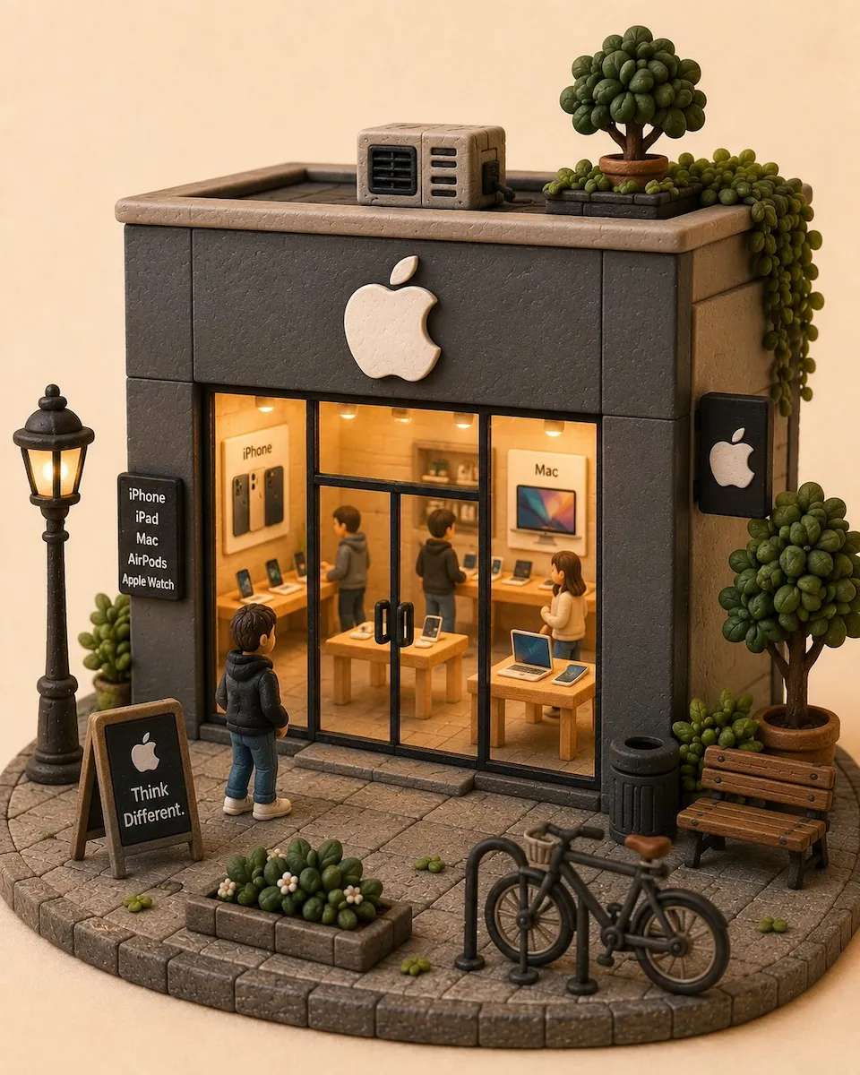 Handcrafted Clay Miniature Storefront Diorama