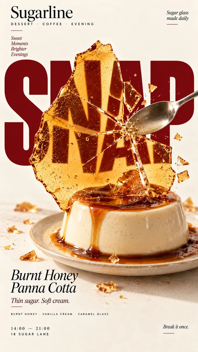 Food Typography Optical Interaction Poster