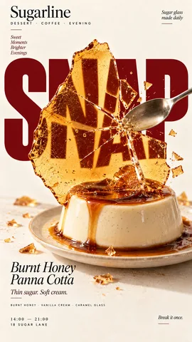 Food Typography Optical Interaction Poster